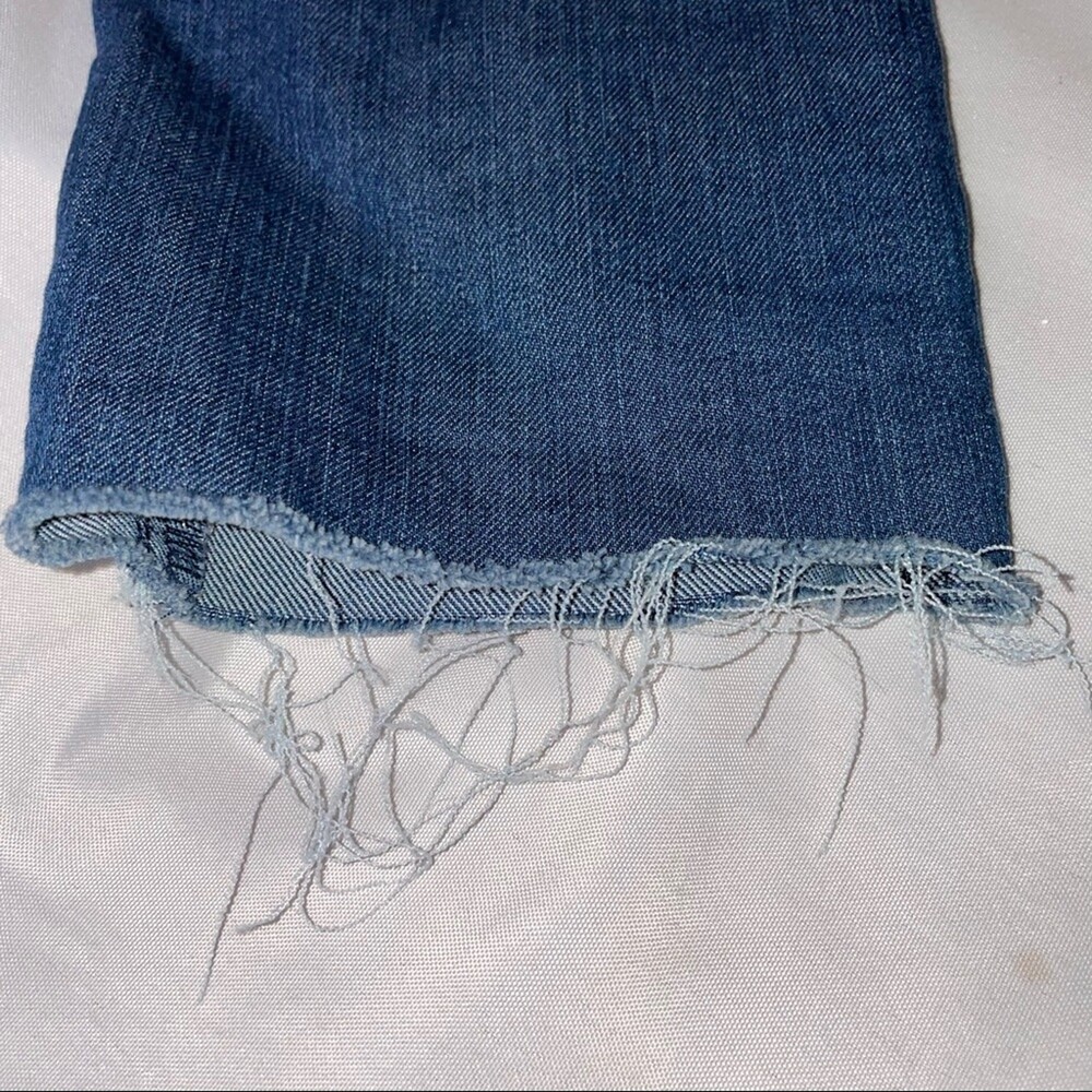 Prana dark wash stretch, raw hem skinny jeans SZ 25" waist - Picture 10 of 11